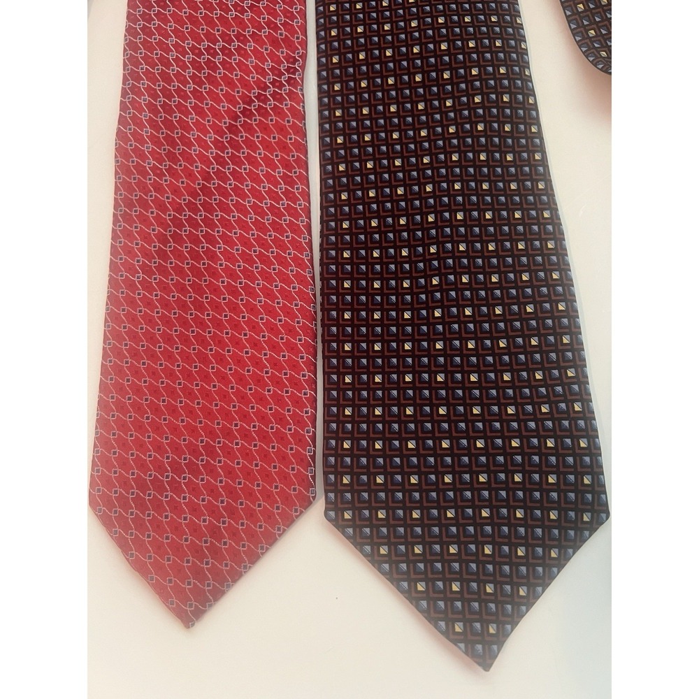 Mario Borelli Reine Seide Red Blue Italy Men's Silk Tie Lot